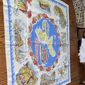 Okinawa Themed Decorative tablecloth 32 1/2” 35”